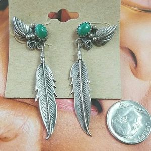 Jewelry - Vintage Sterling Navajo Earrings Malachite Jewelry - Vintage Sterling Navajo Earrings Malachite